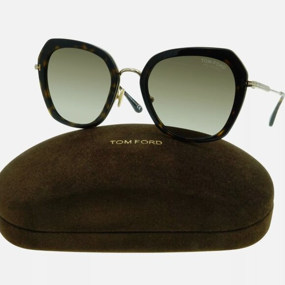Tom Ford Polarized Havana Womens Gold Sunglasses BOX NEW